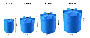 Вертикальная накопительная емкость V-9000 (Синий) 10